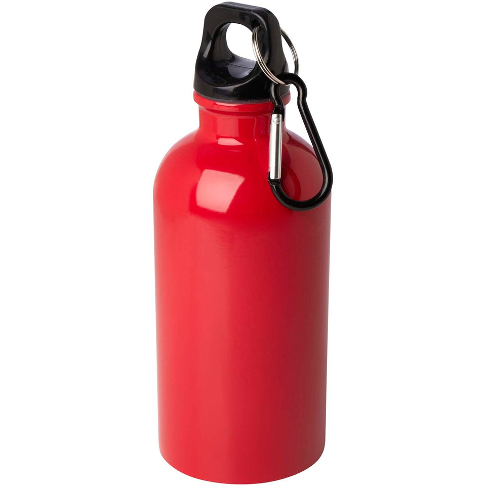 Borraccia da 400 ml in acciaio inossidabile certificato RCS a parete singola con moschettone Oregon personalizzato con logo - Pubblienne