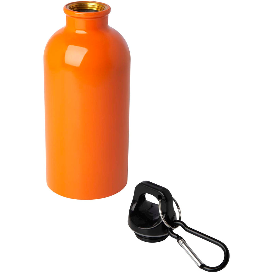 Borraccia da 400 ml in acciaio inossidabile certificato RCS a parete singola con moschettone Oregon personalizzato con logo - Pubblienne