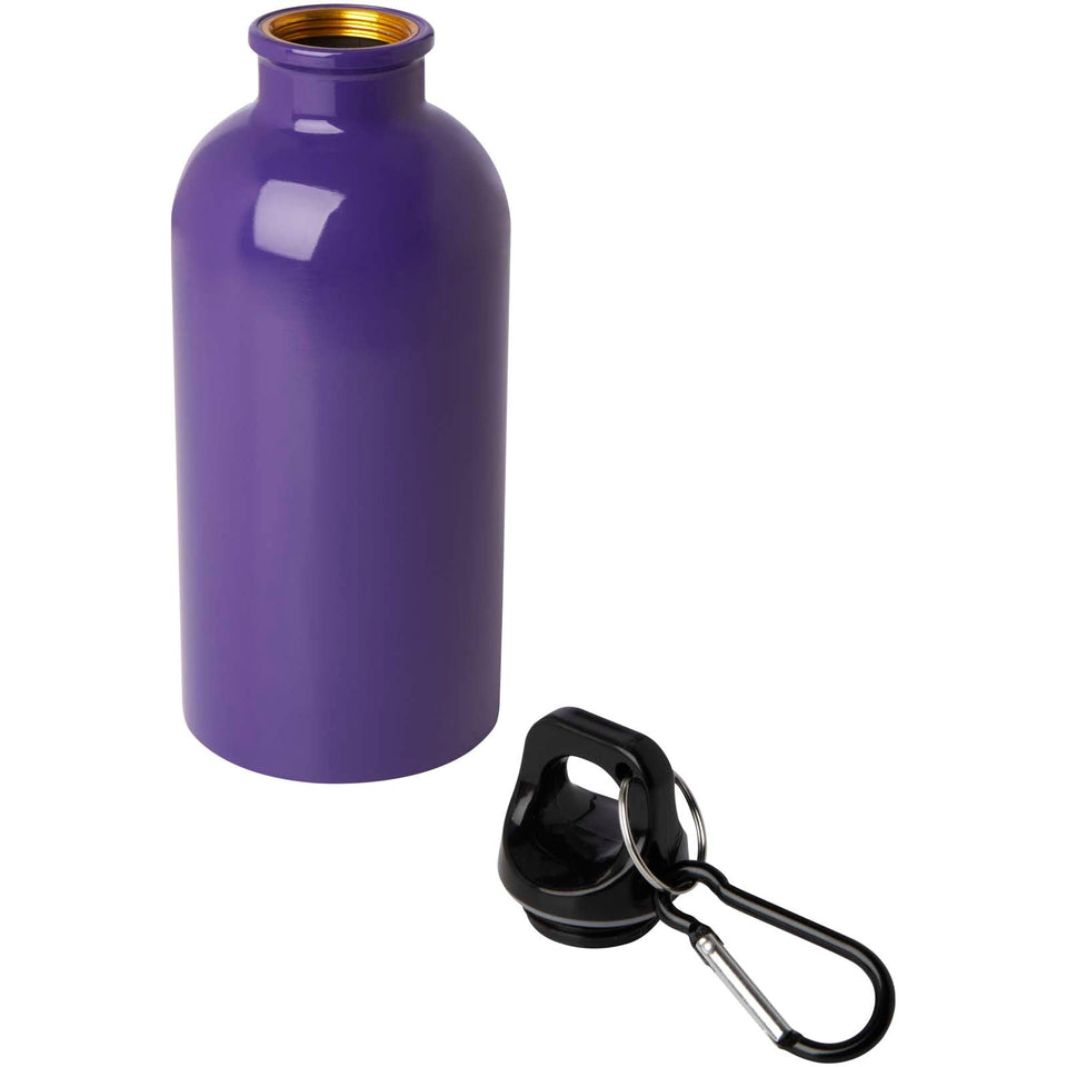 Borraccia da 400 ml in acciaio inossidabile certificato RCS a parete singola con moschettone Oregon personalizzato con logo - Pubblienne