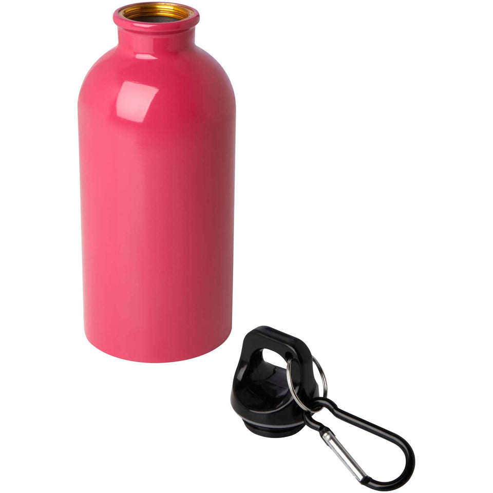Borraccia da 400 ml in acciaio inossidabile certificato RCS a parete singola con moschettone Oregon personalizzato con logo - Pubblienne