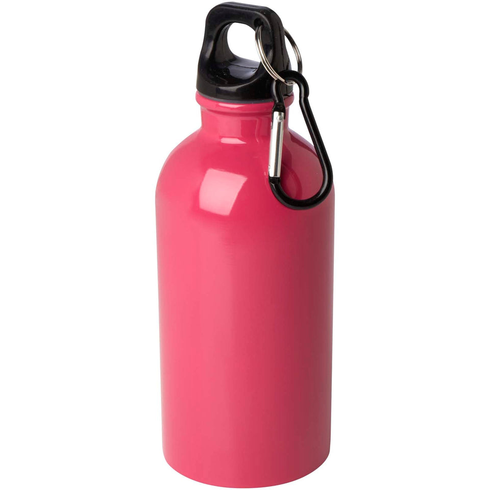 Borraccia da 400 ml in acciaio inossidabile certificato RCS a parete singola con moschettone Oregon personalizzato con logo - Pubblienne