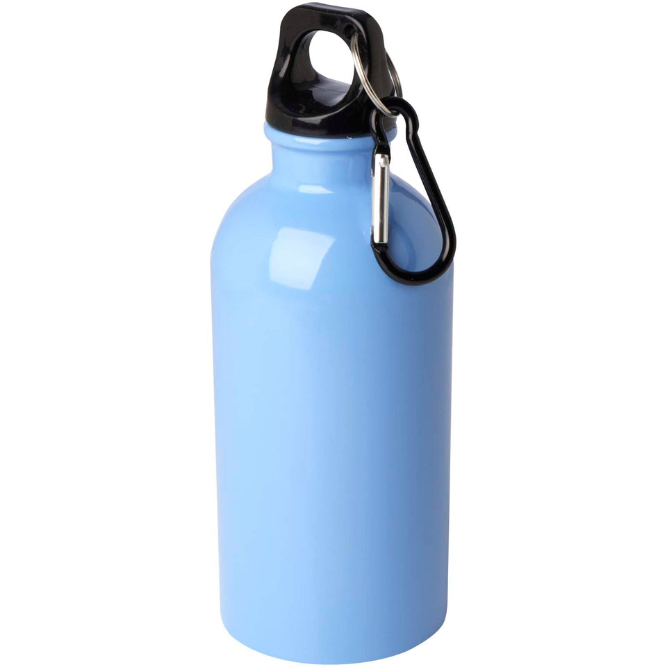Borraccia da 400 ml in acciaio inossidabile certificato RCS a parete singola con moschettone Oregon personalizzato con logo - Pubblienne