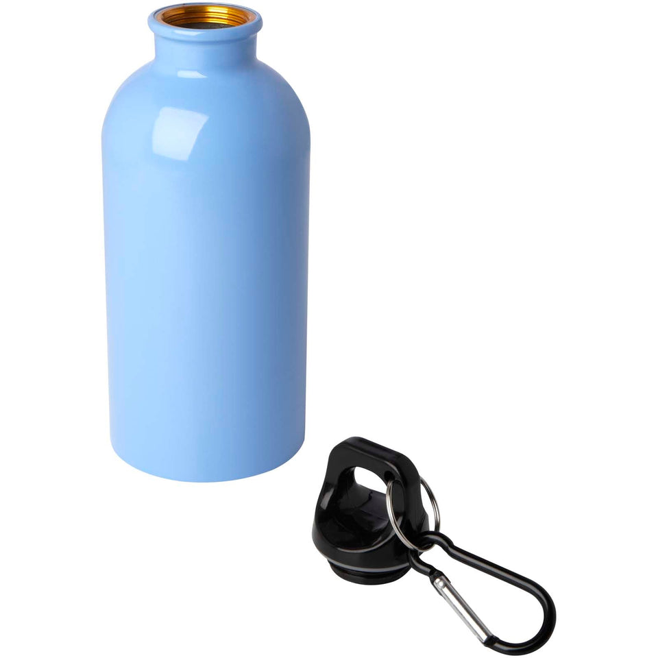 Borraccia da 400 ml in acciaio inossidabile certificato RCS a parete singola con moschettone Oregon personalizzato con logo - Pubblienne