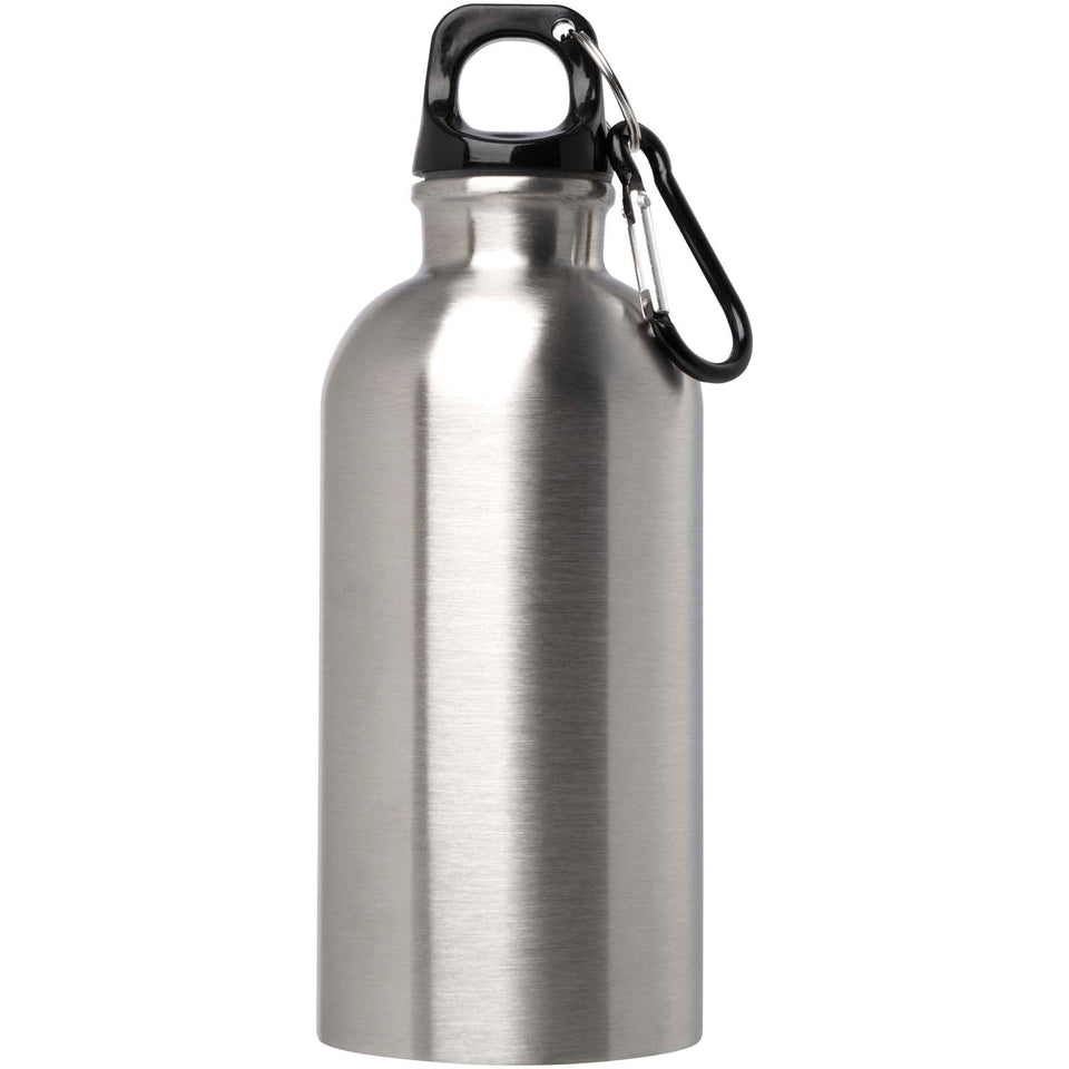 Borraccia da 400 ml in acciaio inossidabile certificato RCS a parete singola con moschettone Oregon personalizzato con logo - Pubblienne