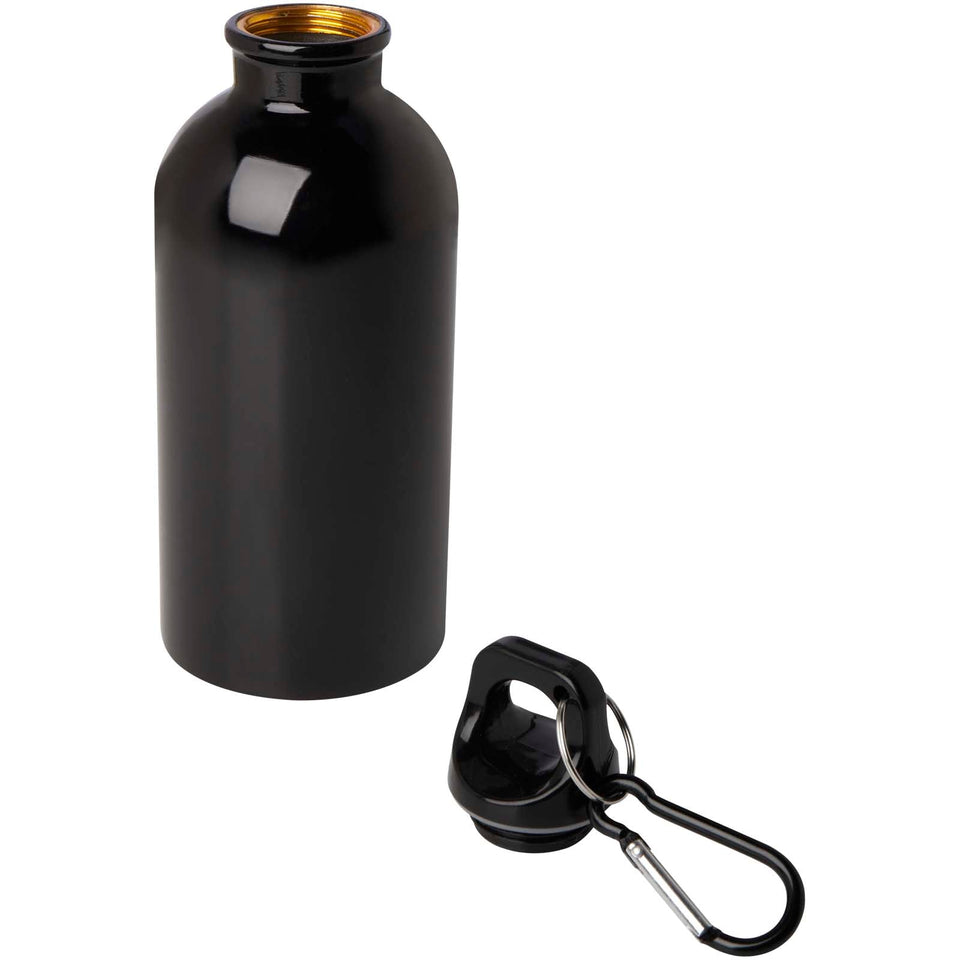 Borraccia da 400 ml in acciaio inossidabile certificato RCS a parete singola con moschettone Oregon personalizzato con logo - Pubblienne