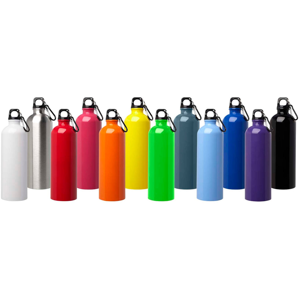 Borraccia da 750 ml in acciaio inossidabile certificato RCS a parete singola con moschettone Oregon personalizzato con logo - Pubblienne