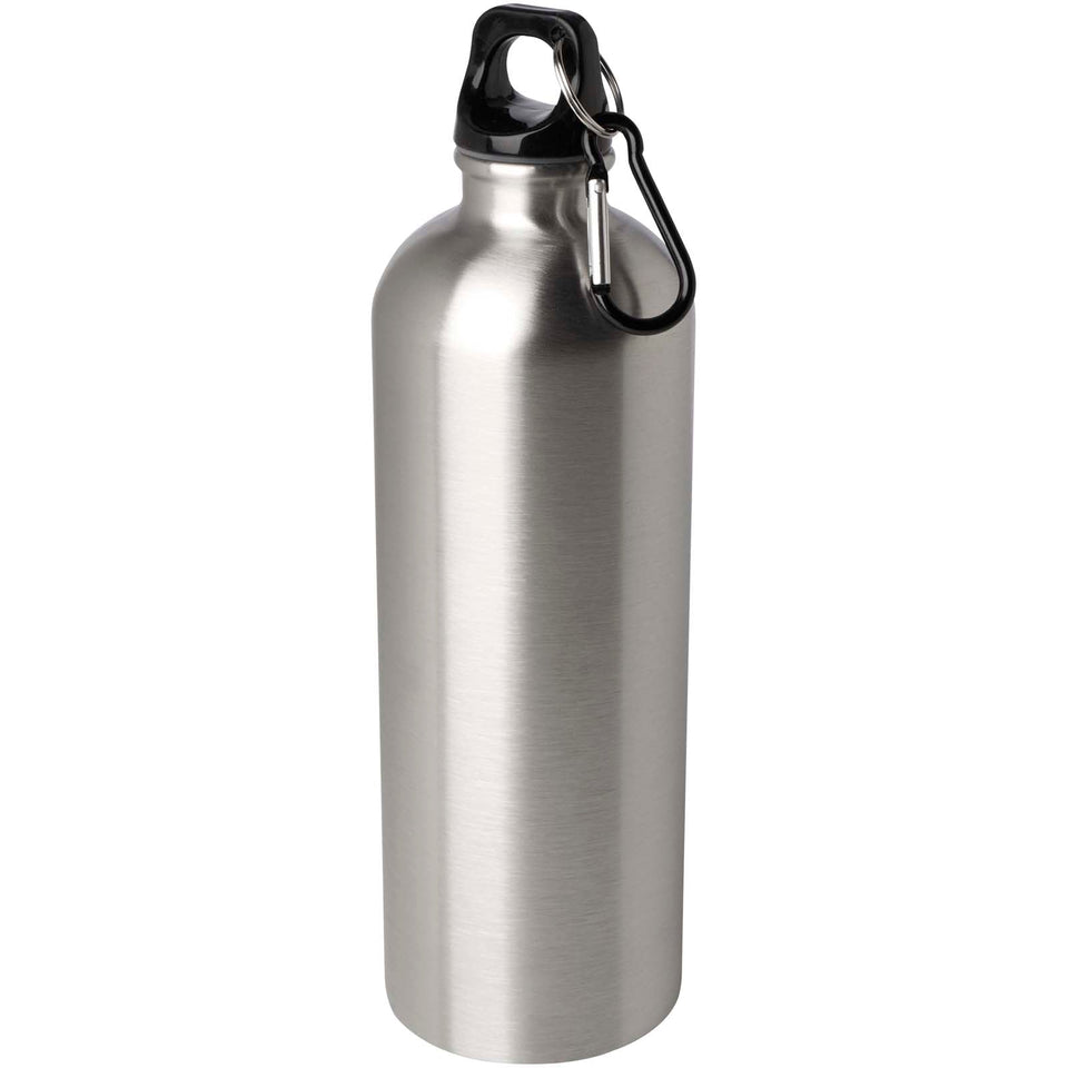 Borraccia da 750 ml in acciaio inossidabile certificato RCS a parete singola con moschettone Oregon personalizzato con logo - Pubblienne
