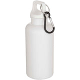 Borraccia in plastica riciclata RCS in tinta unita da 400 ml con moschettone Oregon personalizzato con logo - Pubblienne