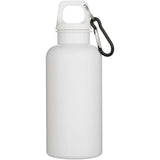 Borraccia in plastica riciclata RCS in tinta unita da 400 ml con moschettone Oregon personalizzato con logo - Pubblienne