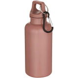 Borraccia in plastica riciclata RCS in tinta unita da 400 ml con moschettone Oregon personalizzato con logo - Pubblienne