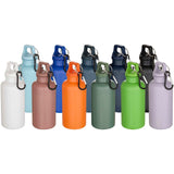Borraccia in plastica riciclata RCS in tinta unita da 400 ml con moschettone Oregon personalizzato con logo - Pubblienne