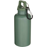 Borraccia in plastica riciclata RCS in tinta unita da 400 ml con moschettone Oregon personalizzato con logo - Pubblienne