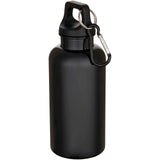 Borraccia in plastica riciclata RCS in tinta unita da 400 ml con moschettone Oregon personalizzato con logo - Pubblienne