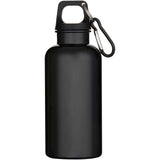 Borraccia in plastica riciclata RCS in tinta unita da 400 ml con moschettone Oregon personalizzato con logo - Pubblienne