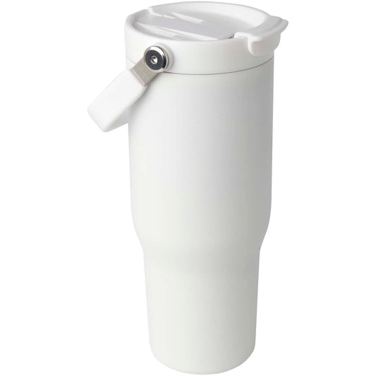 Bicchiere termico da 900 ml in acciaio inossidabile riciclato certificato RCS con sottovuoto in rame e coperchio a doppia fun personalizzato con logo - Pubblienne