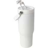 Bicchiere termico da 900 ml in acciaio inossidabile riciclato certificato RCS con sottovuoto in rame e coperchio a doppia fun personalizzato con logo - Pubblienne