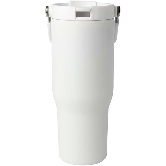 Bicchiere termico da 900 ml in acciaio inossidabile riciclato certificato RCS con sottovuoto in rame e coperchio a doppia fun personalizzato con logo - Pubblienne