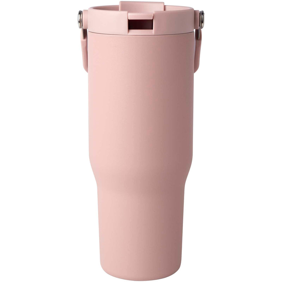 Bicchiere termico da 900 ml in acciaio inossidabile riciclato certificato RCS con sottovuoto in rame e coperchio a doppia fun personalizzato con logo - Pubblienne