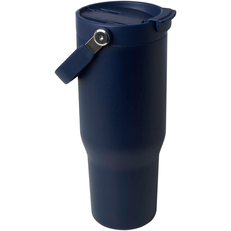 Bicchiere termico da 900 ml in acciaio inossidabile riciclato certificato RCS con sottovuoto in rame e coperchio a doppia fun personalizzato con logo - Pubblienne