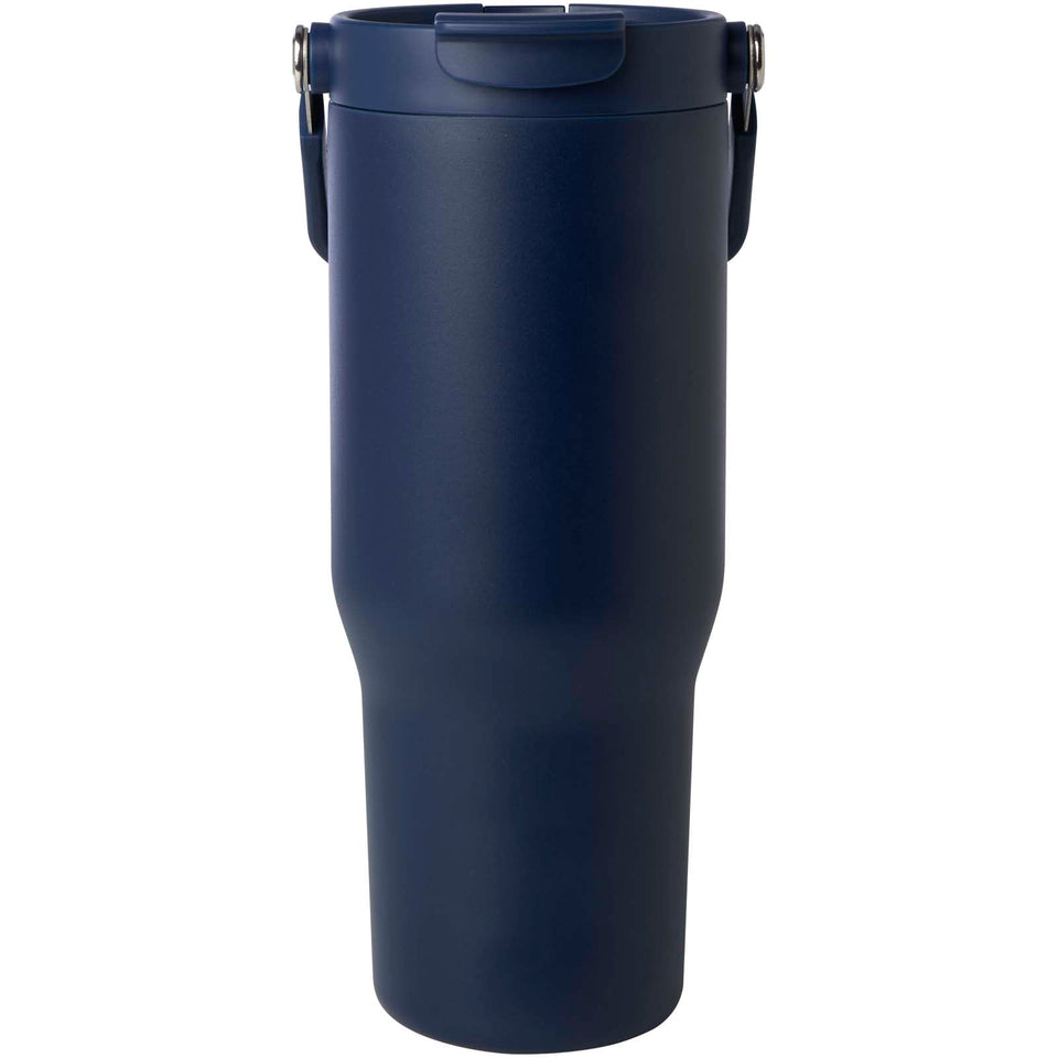 Bicchiere termico da 900 ml in acciaio inossidabile riciclato certificato RCS con sottovuoto in rame e coperchio a doppia fun personalizzato con logo - Pubblienne