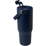 Bicchiere termico da 900 ml in acciaio inossidabile riciclato certificato RCS con sottovuoto in rame e coperchio a doppia fun personalizzato con logo - Pubblienne