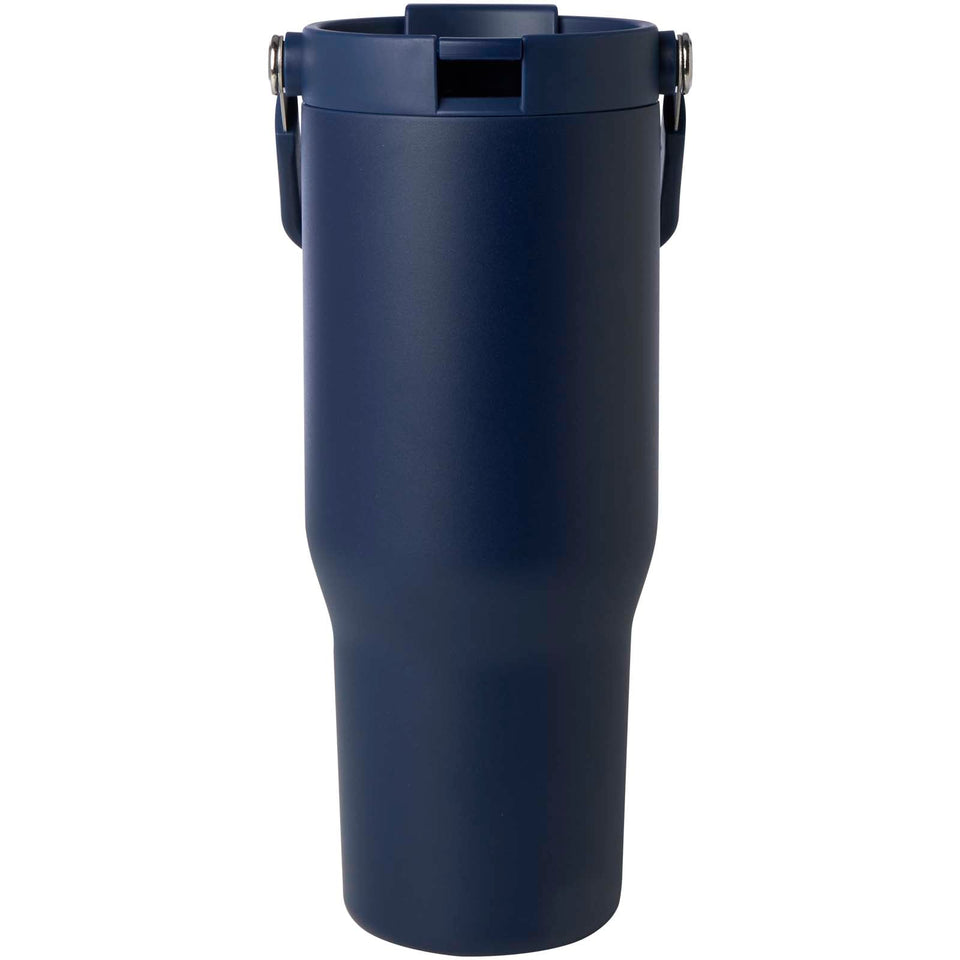 Bicchiere termico da 900 ml in acciaio inossidabile riciclato certificato RCS con sottovuoto in rame e coperchio a doppia fun personalizzato con logo - Pubblienne