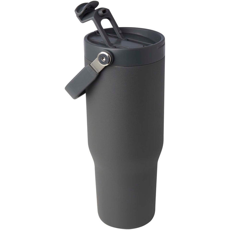 Bicchiere termico da 900 ml in acciaio inossidabile riciclato certificato RCS con sottovuoto in rame e coperchio a doppia fun personalizzato con logo - Pubblienne