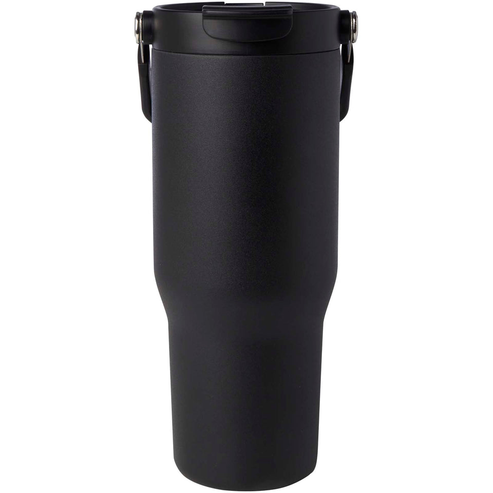 Bicchiere termico da 900 ml in acciaio inossidabile riciclato certificato RCS con sottovuoto in rame e coperchio a doppia fun personalizzato con logo - Pubblienne
