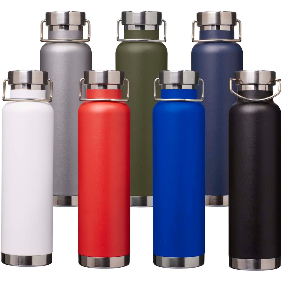 Borraccia termica in acciaio inossidabile riciclato RCS con isolamento sottovuoto in rame da 650 ml Thor personalizzato con logo - Pubblienne