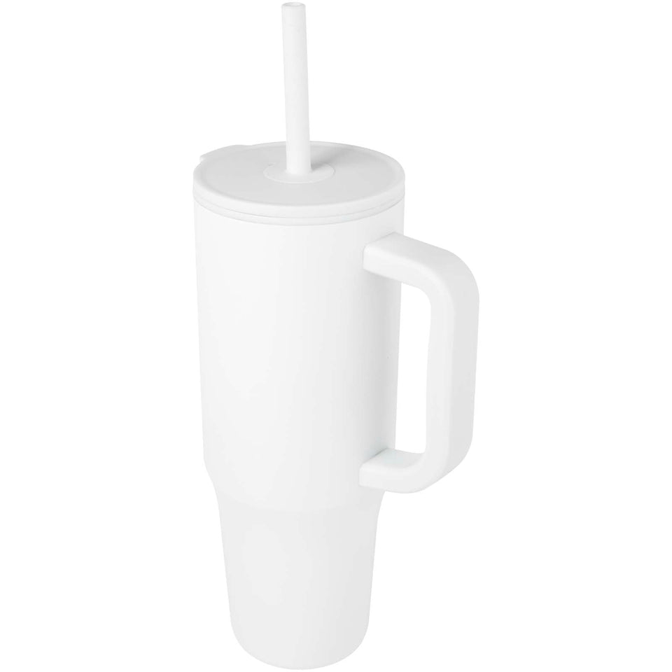 Bicchiere termico da 900 ml certificato RCS con cannuccia in silicone Brady personalizzato con logo - Pubblienne