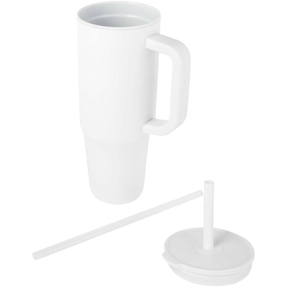 Bicchiere termico da 900 ml certificato RCS con cannuccia in silicone Brady personalizzato con logo - Pubblienne