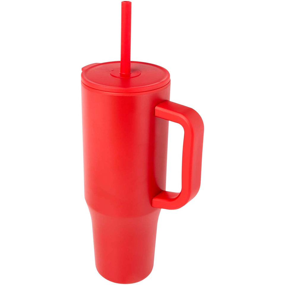 Bicchiere termico da 900 ml certificato RCS con cannuccia in silicone Brady personalizzato con logo - Pubblienne