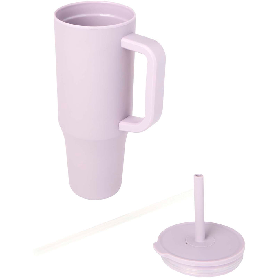 Bicchiere termico da 900 ml certificato RCS con cannuccia in silicone Brady personalizzato con logo - Pubblienne
