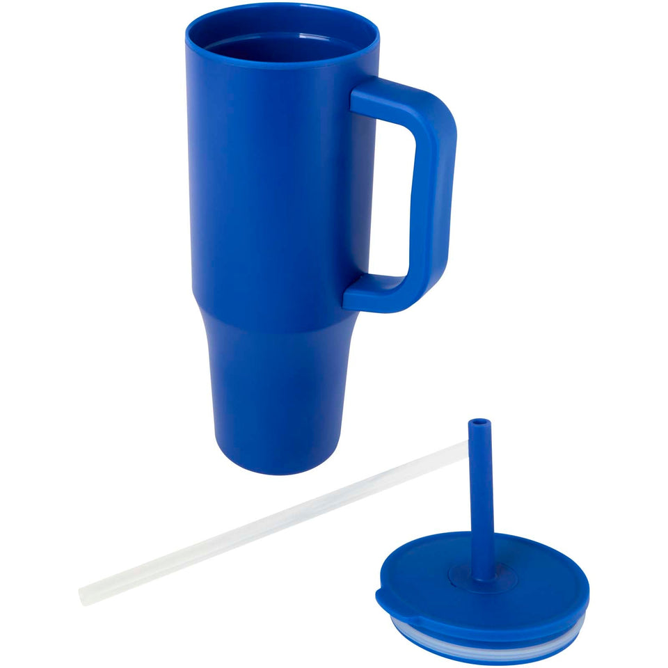 Bicchiere termico da 900 ml certificato RCS con cannuccia in silicone Brady personalizzato con logo - Pubblienne