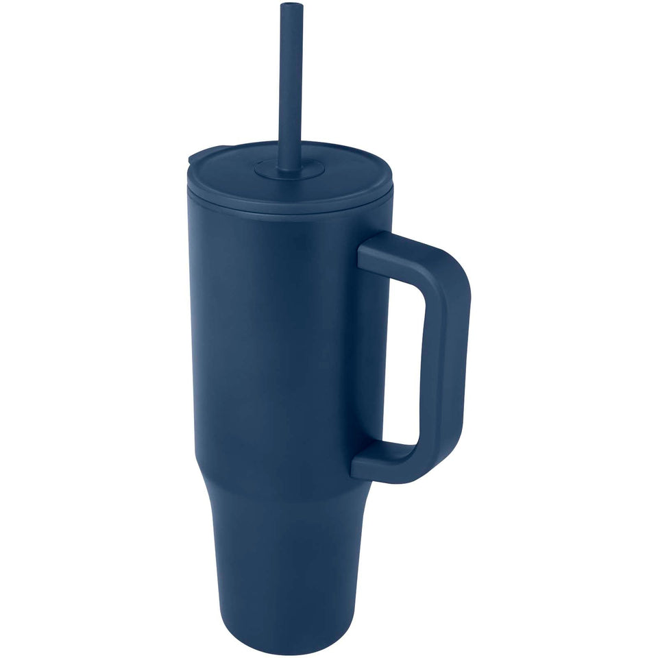 Bicchiere termico da 900 ml certificato RCS con cannuccia in silicone Brady personalizzato con logo - Pubblienne