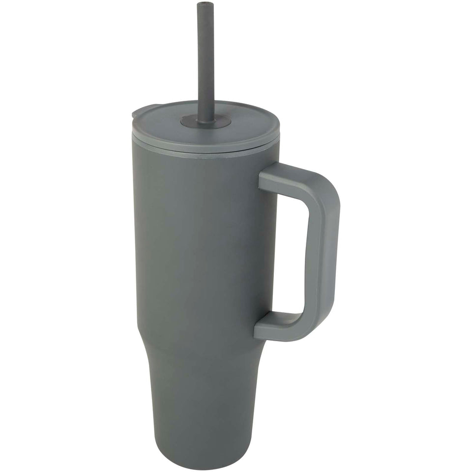 Bicchiere termico da 900 ml certificato RCS con cannuccia in silicone Brady personalizzato con logo - Pubblienne