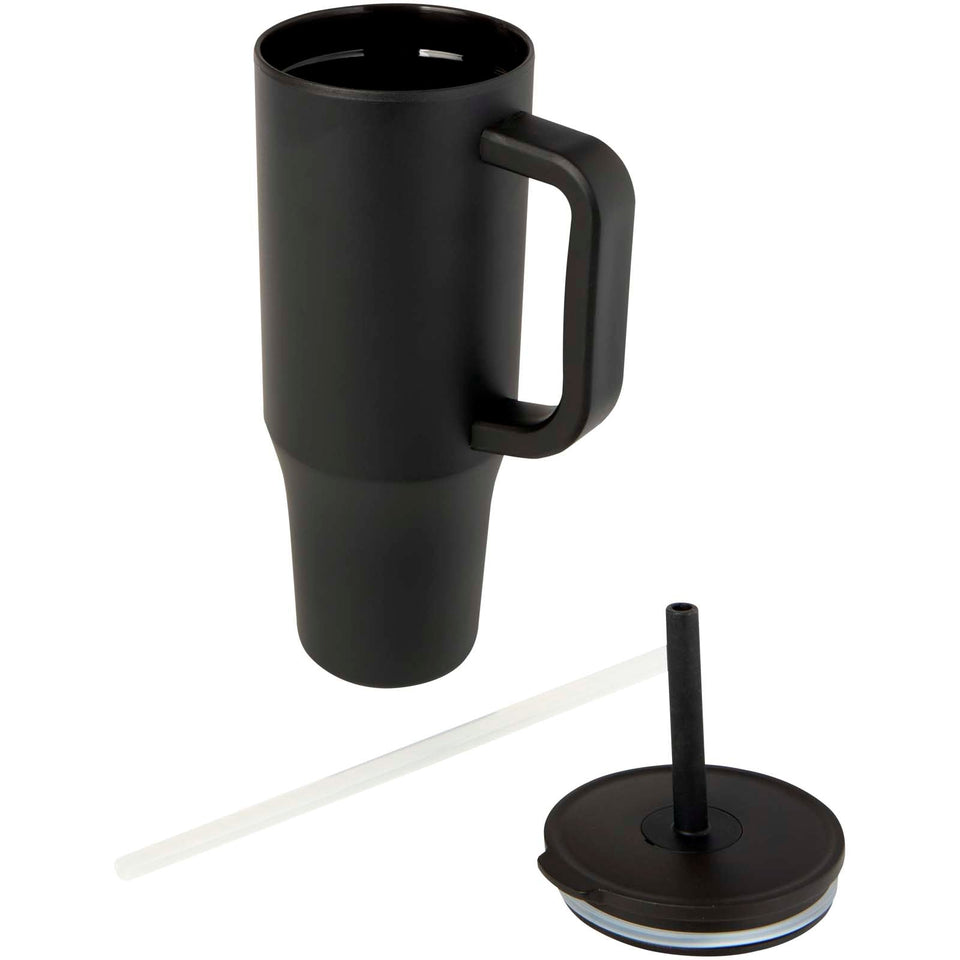 Bicchiere termico da 900 ml certificato RCS con cannuccia in silicone Brady personalizzato con logo - Pubblienne