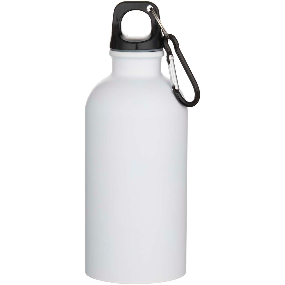 Borraccia da 400 ml in acciaio inossidabile certificato RCS a parete singola con moschettone Oregon personalizzato con logo - Pubblienne