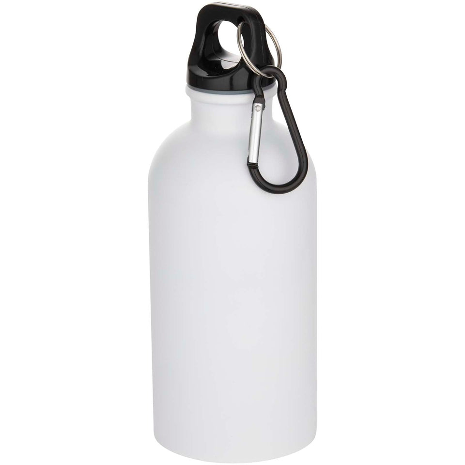 Borraccia da 400 ml in acciaio inossidabile certificato RCS a parete singola con moschettone Oregon personalizzato con logo - Pubblienne