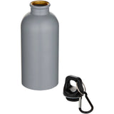 Borraccia da 400 ml in acciaio inossidabile certificato RCS a parete singola con moschettone Oregon personalizzato con logo - Pubblienne