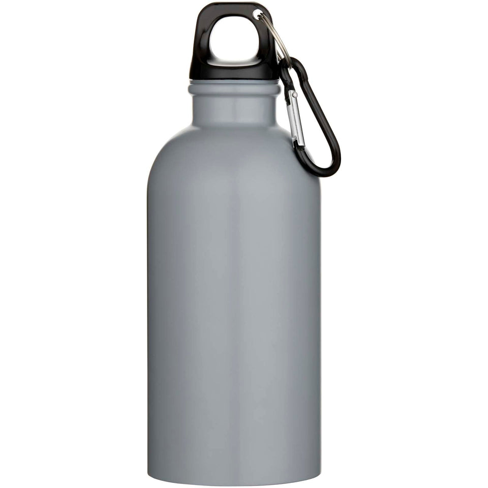Borraccia da 400 ml in acciaio inossidabile certificato RCS a parete singola con moschettone Oregon personalizzato con logo - Pubblienne