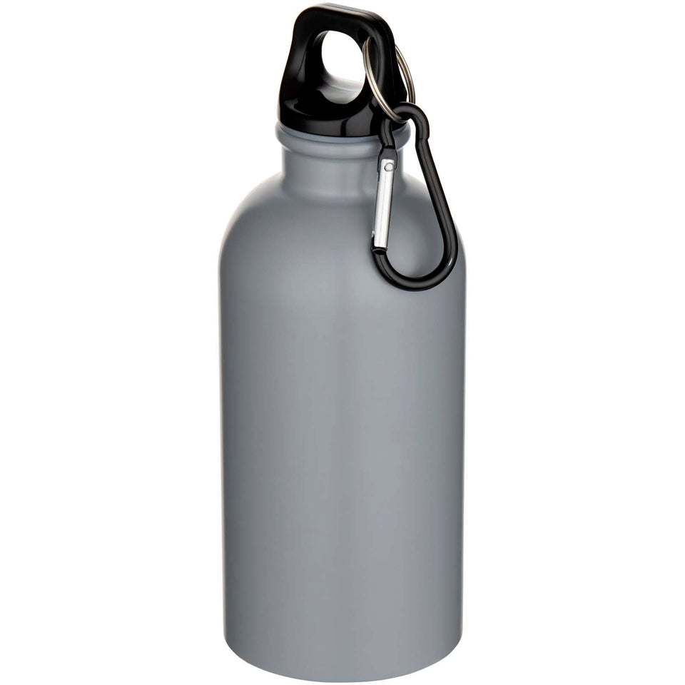 Borraccia da 400 ml in acciaio inossidabile certificato RCS a parete singola con moschettone Oregon personalizzato con logo - Pubblienne