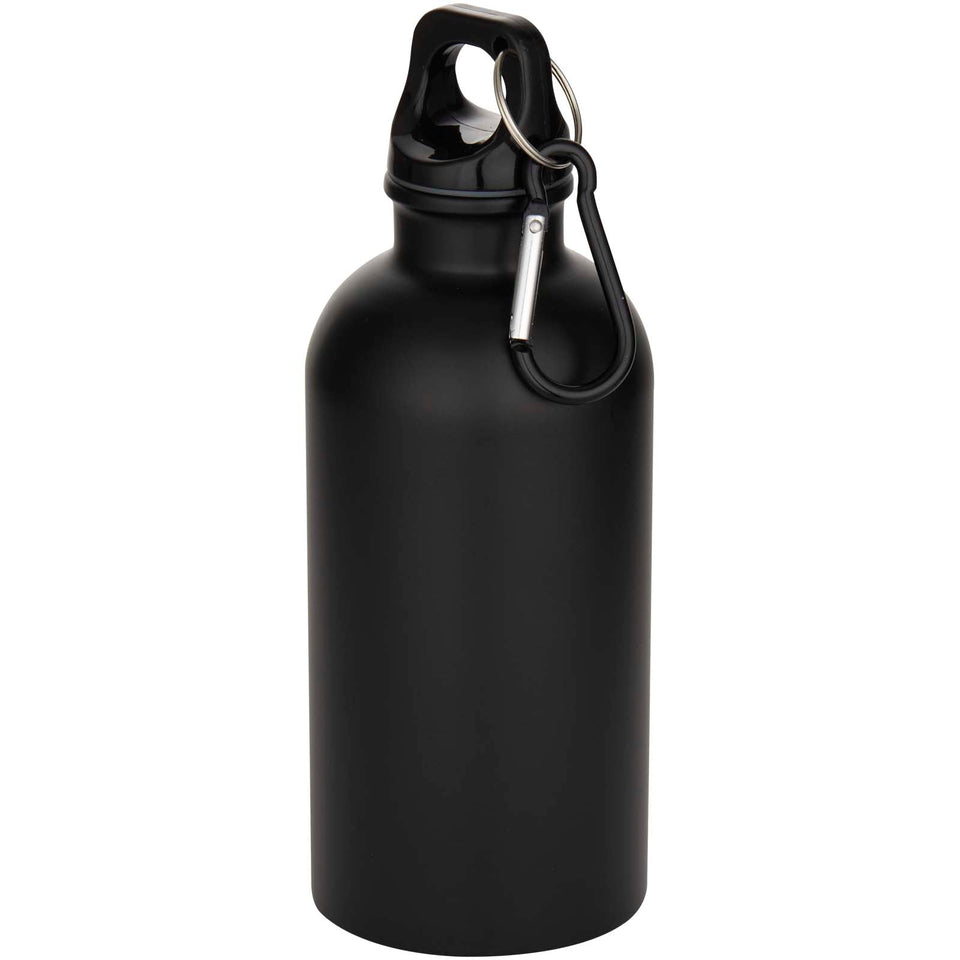 Borraccia da 400 ml in acciaio inossidabile certificato RCS a parete singola con moschettone Oregon personalizzato con logo - Pubblienne