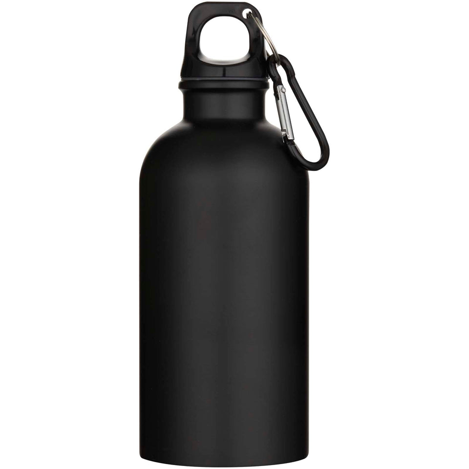 Borraccia da 400 ml in acciaio inossidabile certificato RCS a parete singola con moschettone Oregon personalizzato con logo - Pubblienne