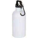 Borraccia da 400 ml in acciaio inossidabile certificato RCS a parete singola adatta per stampa a sublimazione con moschettone personalizzato con logo - Pubblienne