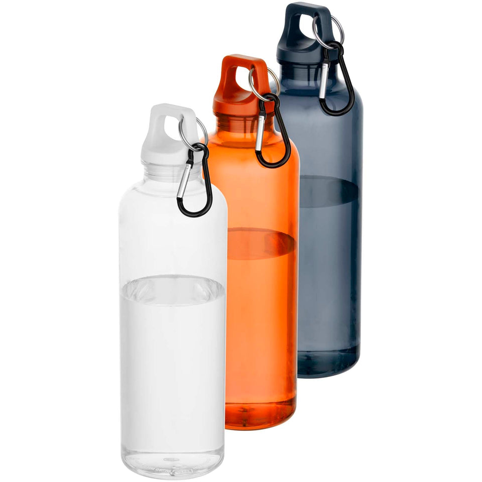 Borraccia in plastica riciclata certificata RCS da 750 ml con moschettone Oregon personalizzato con logo - Pubblienne