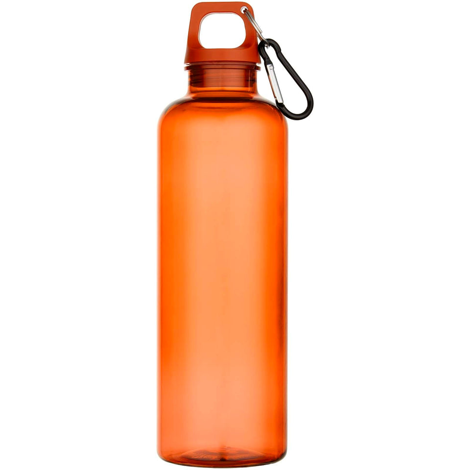 Borraccia in plastica riciclata certificata RCS da 750 ml con moschettone Oregon personalizzato con logo - Pubblienne