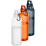 Borraccia in plastica riciclata certificata RCS da 750 ml con moschettone Oregon personalizzato con logo - Pubblienne