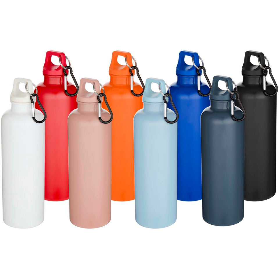 Borraccia in plastica riciclata RCS in tinta unita con moschettone Oregon da 750 ml personalizzato con logo - Pubblienne