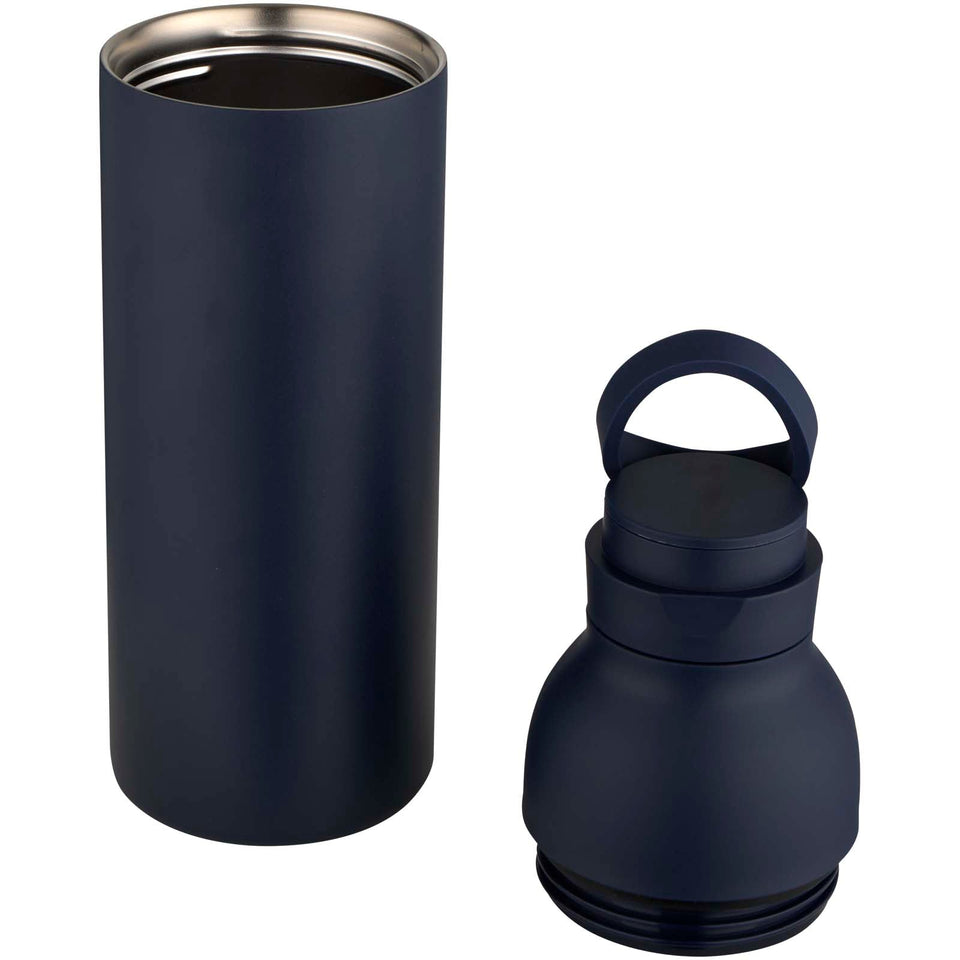 Borraccia in acciaio inossidabile riciclato certificato RCS a doppia parete da 650 ml con set di coperchi da 3 pezzi Illumina personalizzato con logo - Pubblienne